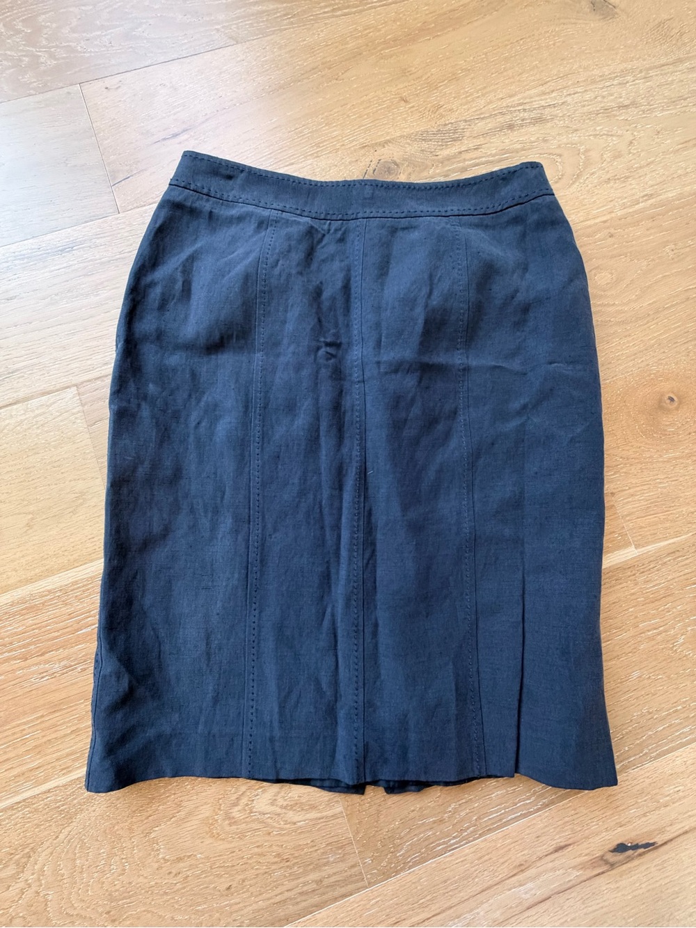 Apostrophe Navy-Blue A-Line Paneled Pencil Skirt